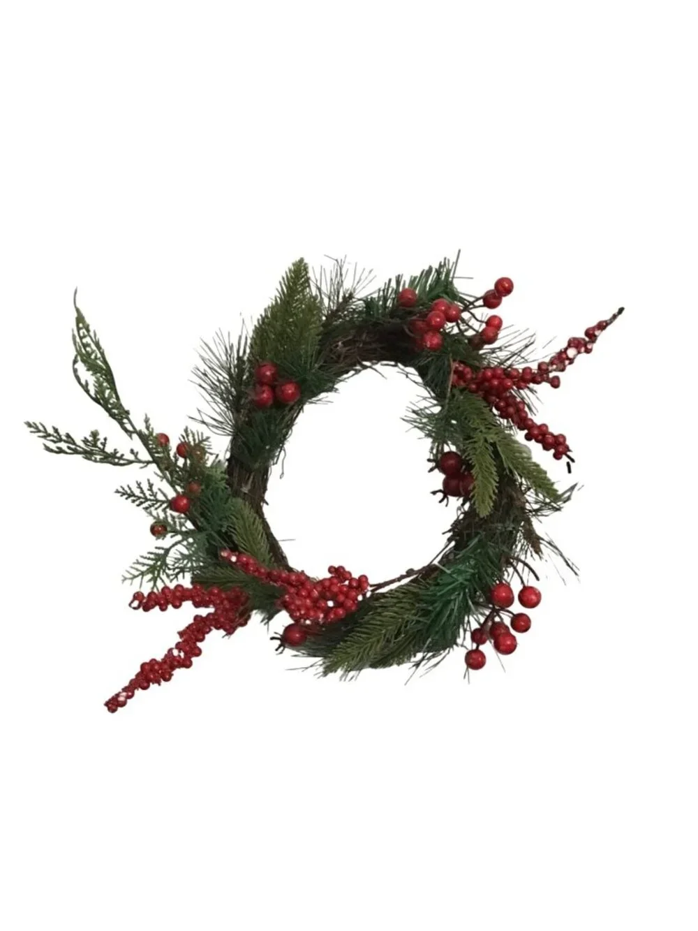 SET OF 2- 10 INCH DECORATIVE ARTIFICIAL MYRTLE CHRISTMAS WREATH